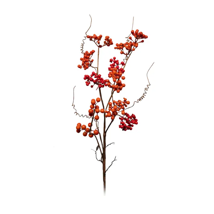 Ветвь ягодная H91 см, пластик, красный
