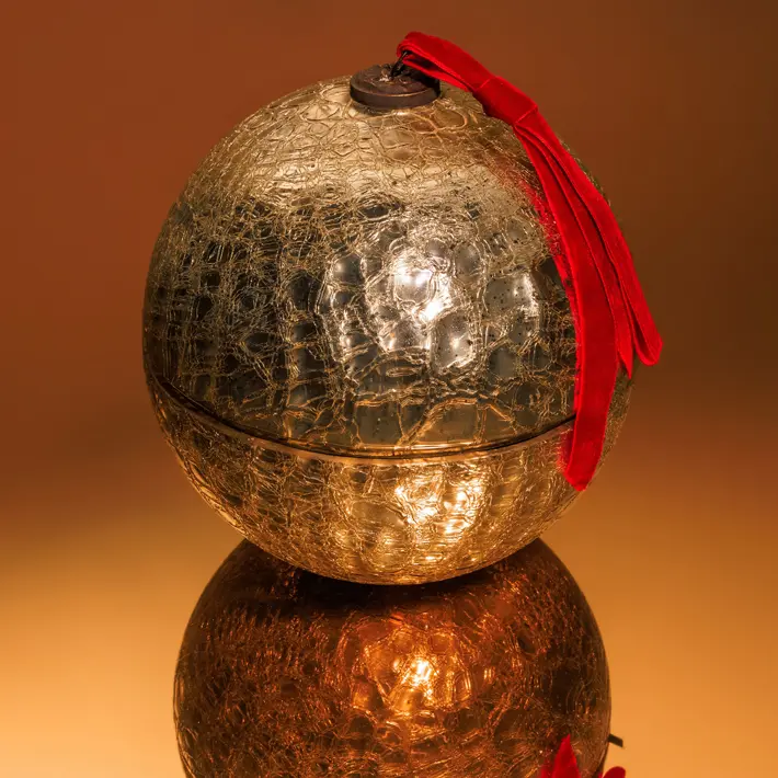 Ароматическая свеча ГЛИНТВЕЙН, кракелюр, 20 см, стекло, золотой