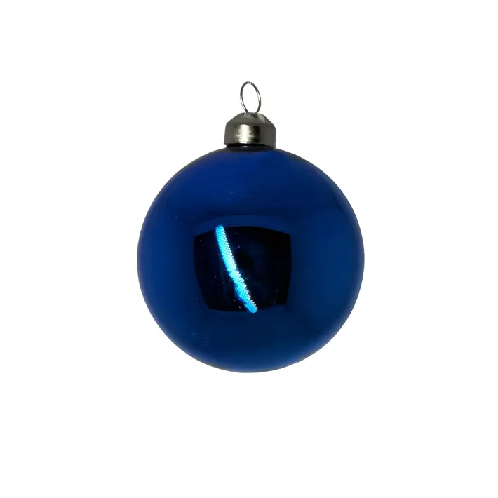Шар D8 см, стекло, синий