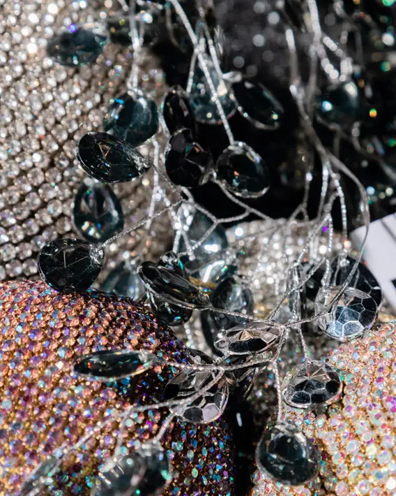 Подвес ВЕТКА L15 см из кристаллов, акрил, темно-серебряный