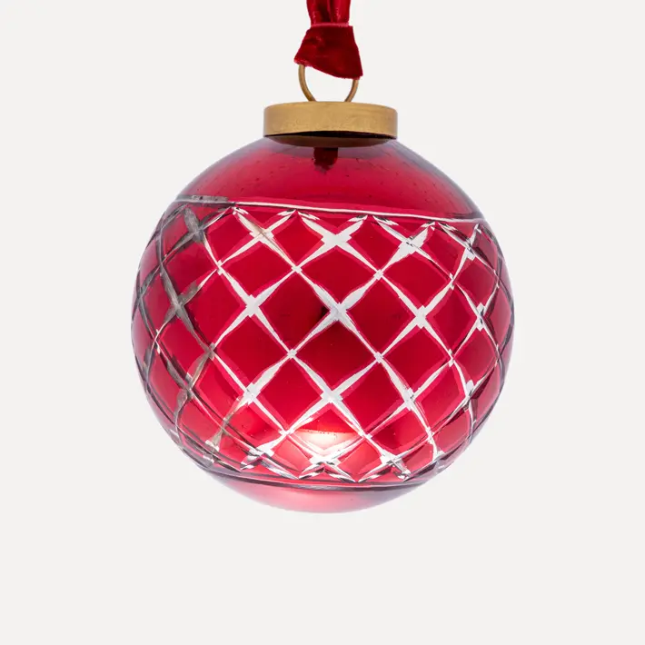 Шар D10 см, стекло, бордовый