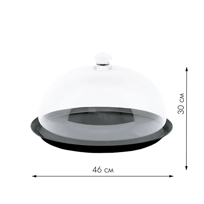 Клош c подставкой 46x30 см, поликарбонат, прозрачный