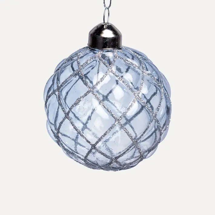 Шар D10 см, стекло, голубой