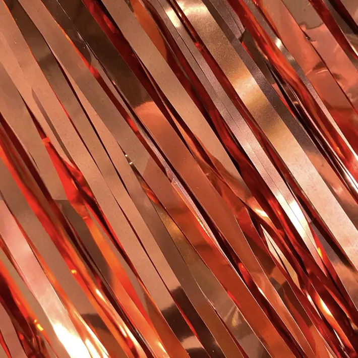 Новогодний дождик глянцевый 200х200 см, полипропилен, светло-медный