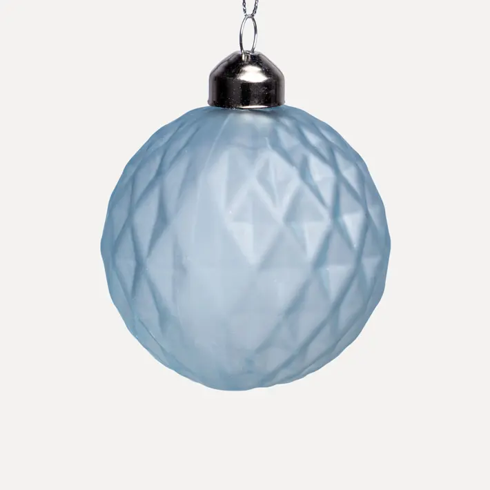 Шар D8 см, стекло, голубой