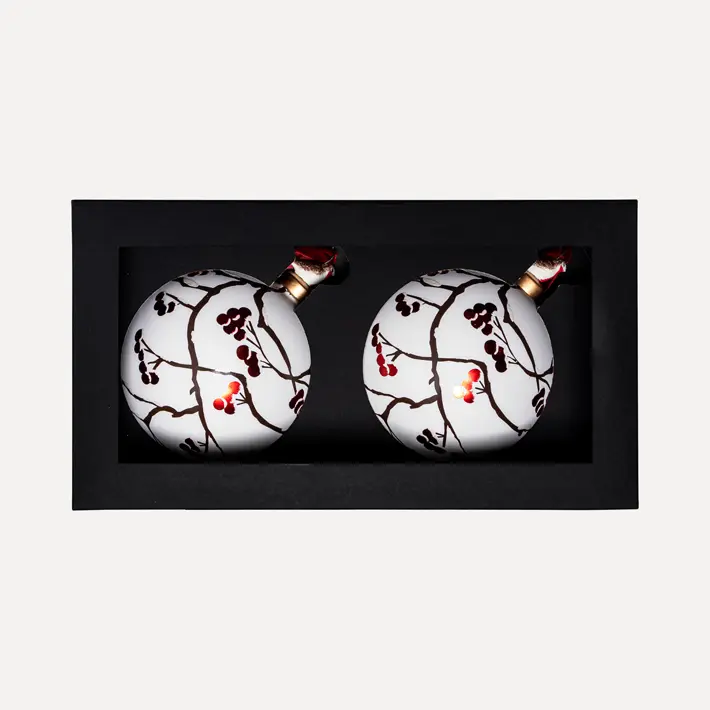 Шары в наборе D12 см, 2шт, стекло, белый