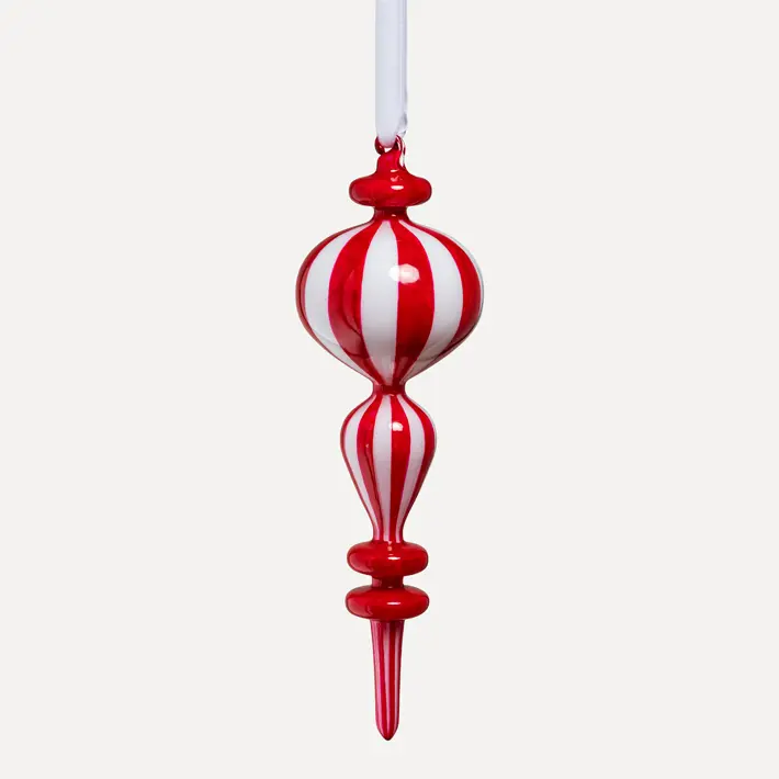 Подвес H27 см, стекло, красный, белый