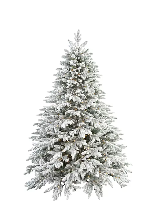 Ель заснеженная с лампочками РОМАНОВСКАЯ Н210 см, пластик, металл, белый