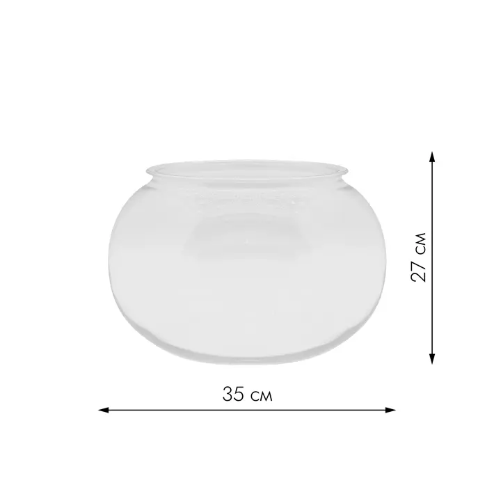 Ваза 35х27 см, поликарбонат, прозрачный
