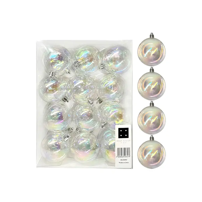 Шары в наборе D6 см, 24 шт, пластик, радужный