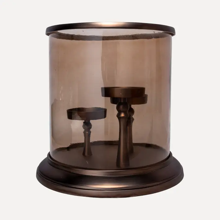 Подсвечник с колбой 32x30 см, металл, бронзовый