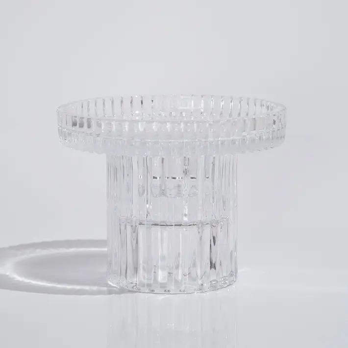 Подсвечник 10х8 см, стекло, прозрачный