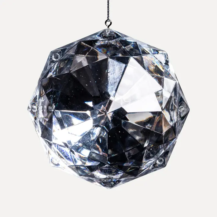 Подвес КРИСТАЛЛ 9x10 см, пластик, серебряный