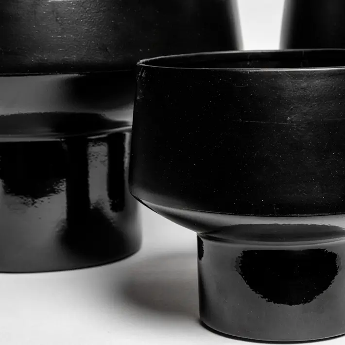 Набор из 3-х кашпо 32x29, 23х20, 18х16 см, металл, черный
