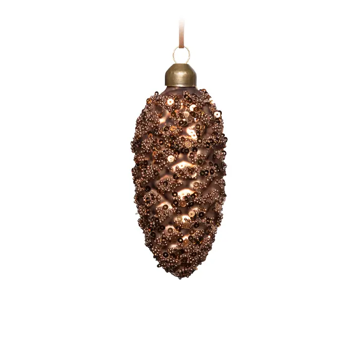 Подвес ШИШКА H10 см, стекло, коричневый