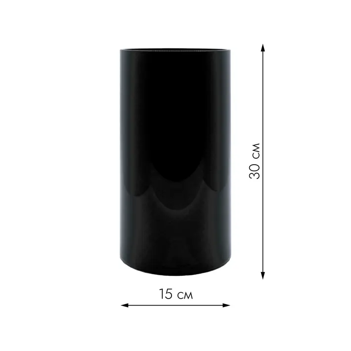 Ваза 15х30 см, поликарбонат, чёрный