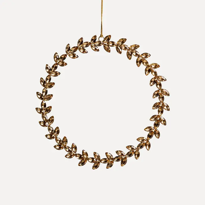 Подвес КОЛЬЦО с кристаллами D20 см, стекло, металл, золотой