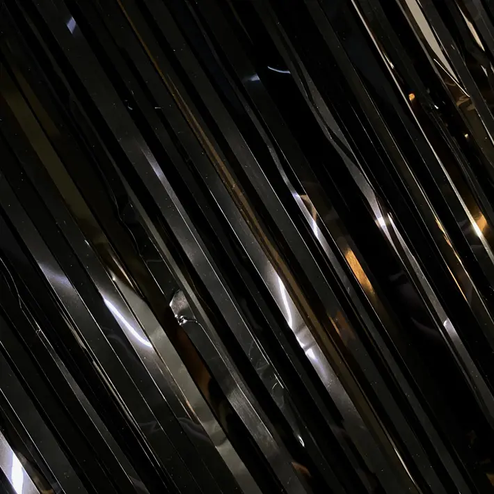 Новогодний дождик глянцевый 200х200 см, полипропилен, чёрный