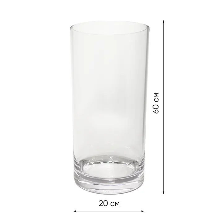 Ваза 20х60 см, поликарбонат, прозрачный