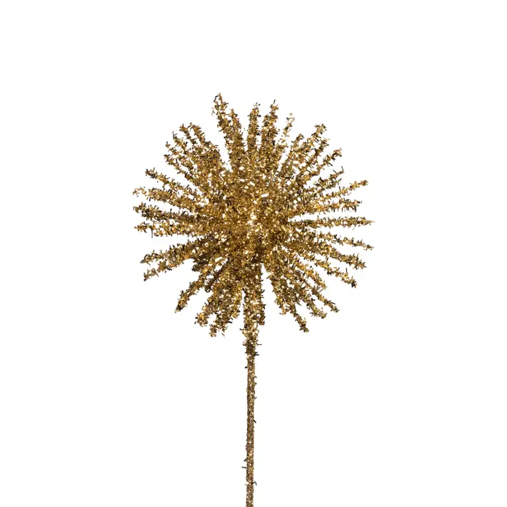 Ветвь с глиттером L46 см, пластик, золотой
