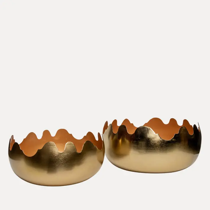 Набор из 2-х ваз 33x14, 28x12 см, металл, золотой