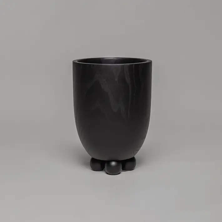 Ваза 15х20 см, дерево, черный