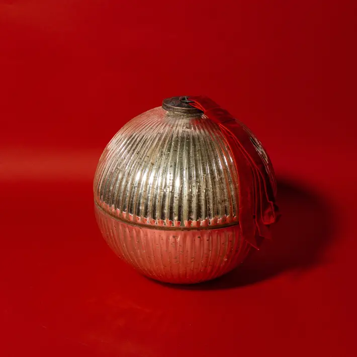 Ароматическая свеча ГЛИНТВЕЙН, ребристая, 20 см, стекло, золотой