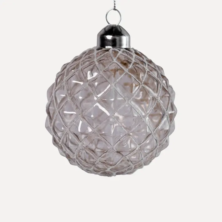 Шар D8 см, стекло, бежевый