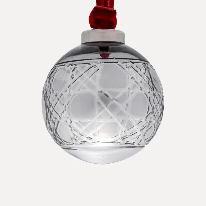 Шар D8 см, стекло, серебряный