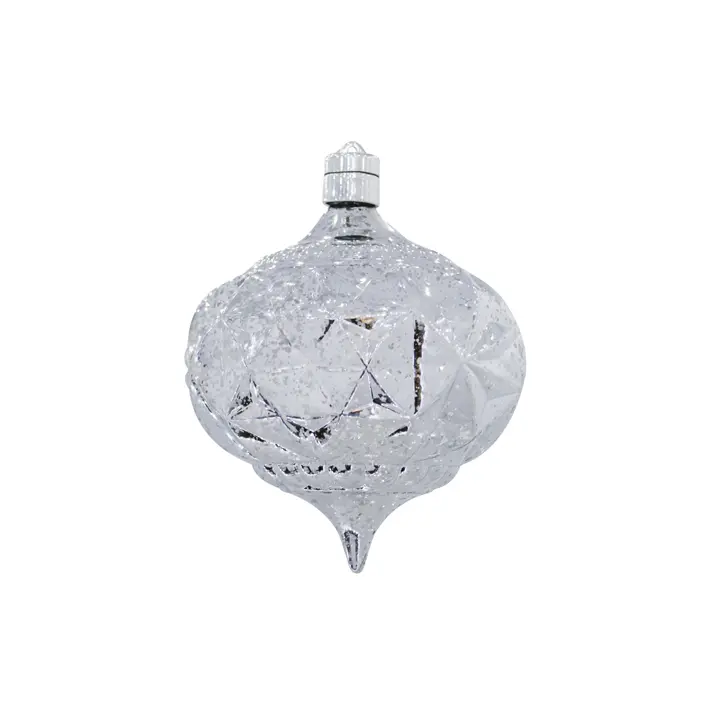 Шар LED КАПЛЯ H15 см, пластик, серебряный