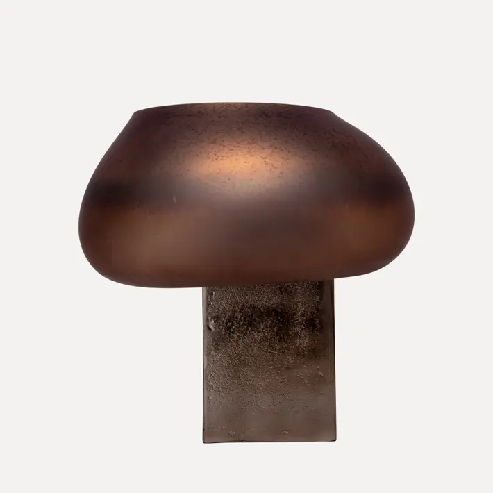 Ваза 30x34 см, стекло, металл, бронзовый