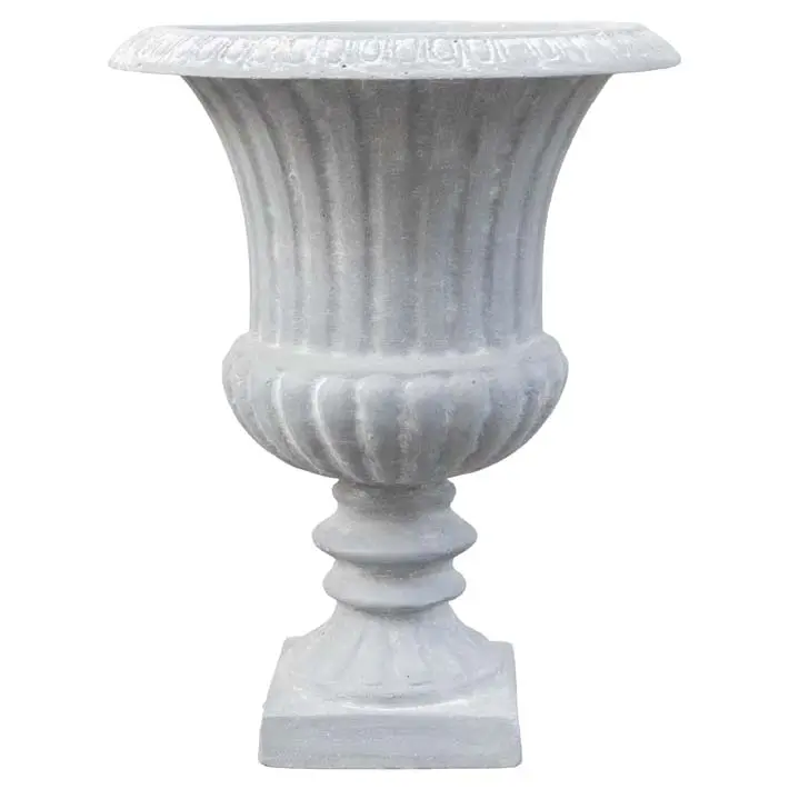Кашпо в римском стиле 30х37 см, фибергласс, серый