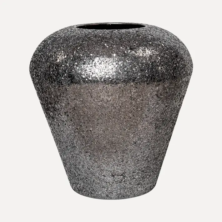 Кашпо с эффектом мозаики, 30x32 см, металл, черный