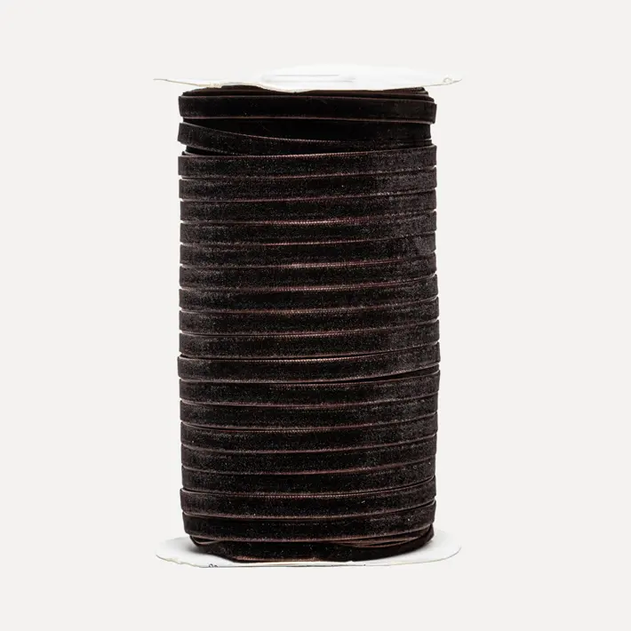 Бархатная лента, W 1 см, L 91,4 м, чернильный