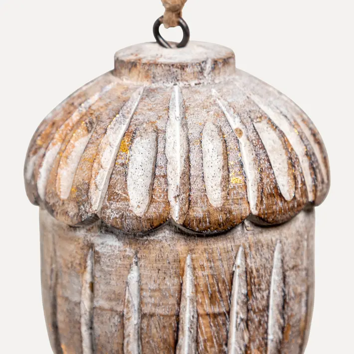 Подвес ЖЕЛУДЬ 11x13 см, дерево, серый