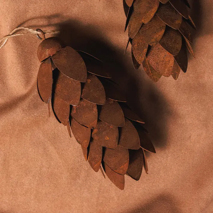 Подвес ШИШКА 7x16 см, металл, коричневый