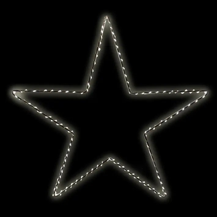 Звезда LED D30 см в наборе, 2 шт, на батарейках, шнур L30 см, металл, серебряный