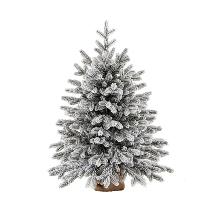 Ель настольная заснеженная Версальская 0,9 м (пенек+мешковина)