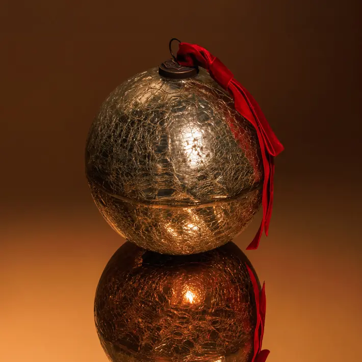 Ароматическая свеча ГЛИНТВЕЙН, кракелюр, 15 см, стекло, золотой