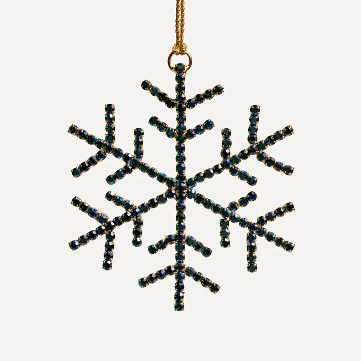 Подвес СНЕЖИНКА с кристаллами D8 см, стекло, металл, мультиколор