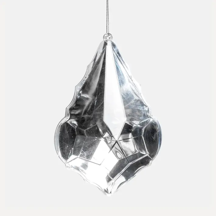 Подвес КРИСТАЛЛ 11x16 см, пластик, серебряный