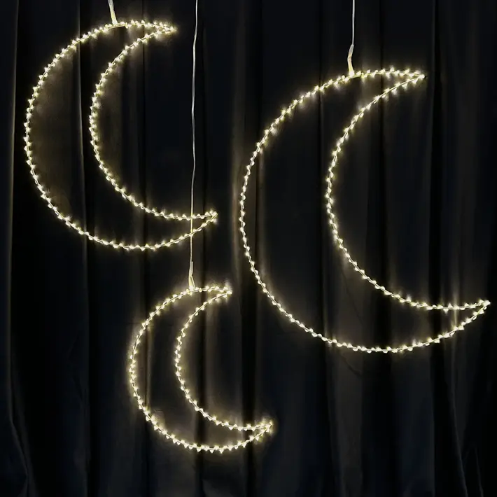 Полумесяц LED 30, 40, 50 см, 3 шт. в наборе, теплый белый свет, прозрачный провод 3 м