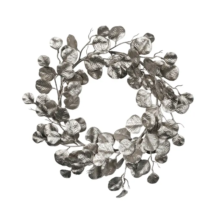 Венок из эвкалипта D51 см, пластик, шампань