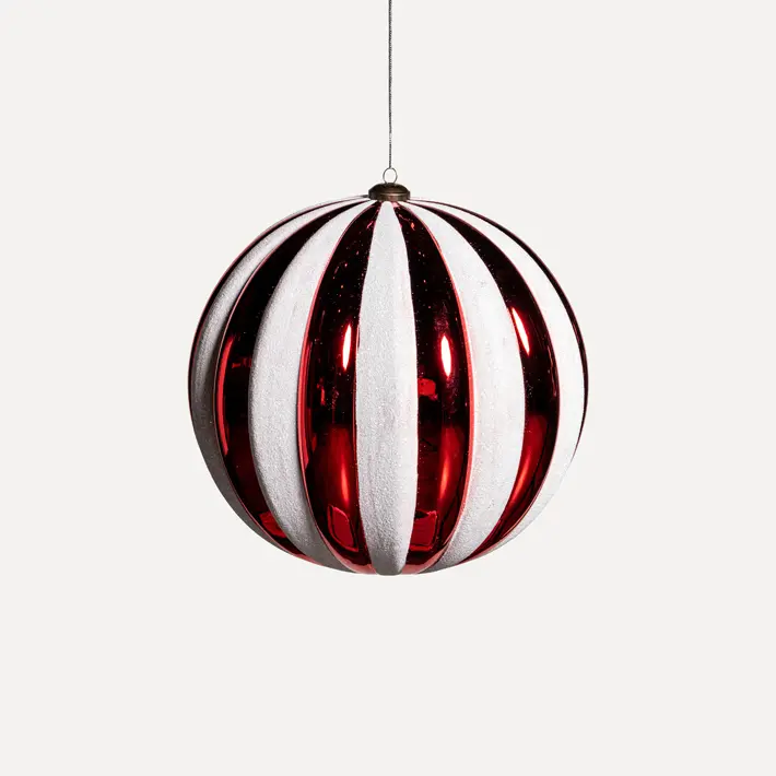 Шар D25 см, пластик, красный, белый