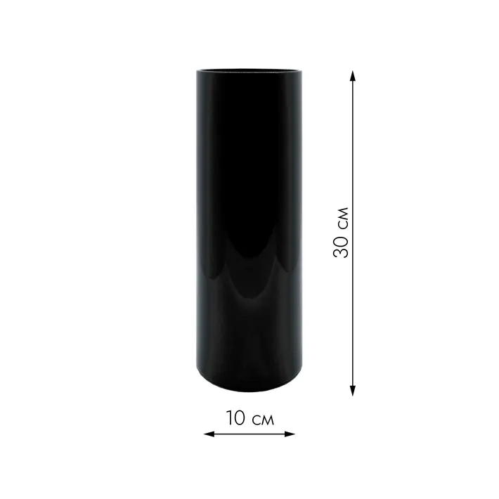 Ваза 10х30 см, поликарбонат, чёрный