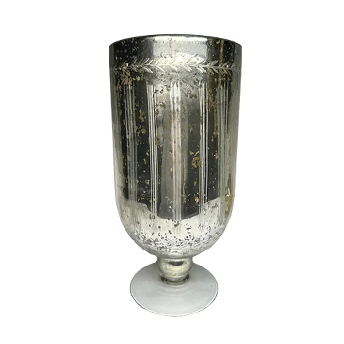 Ваза на ножке, 16,5х34 см, стекло, золотой