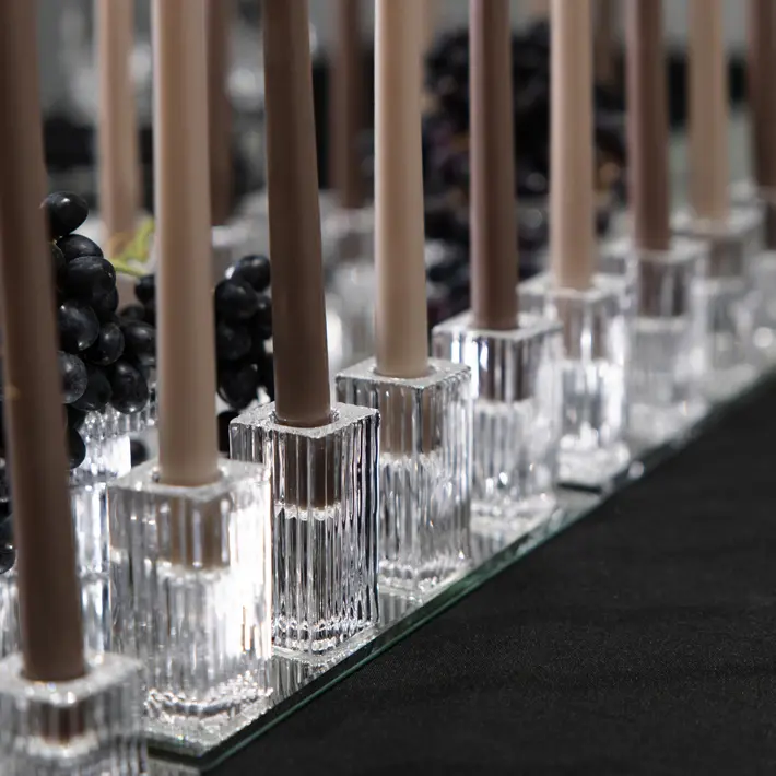 Набор подсвечников 4х8 см, 9 шт, стекло, прозрачный