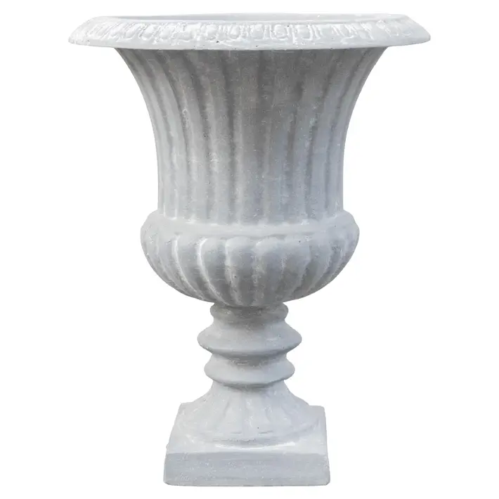 Кашпо в римском стиле 24х30 см, фибергласс, серый