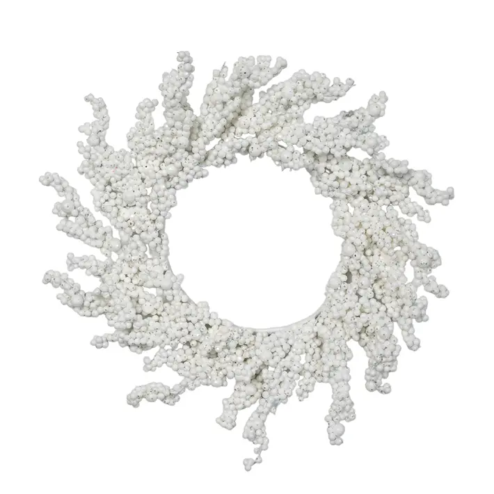 Венок из ягод D46 см, пластик, белый