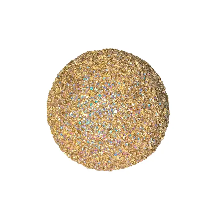 Шар с блёстками D12 см, пенопласт, шампань, мультиколор